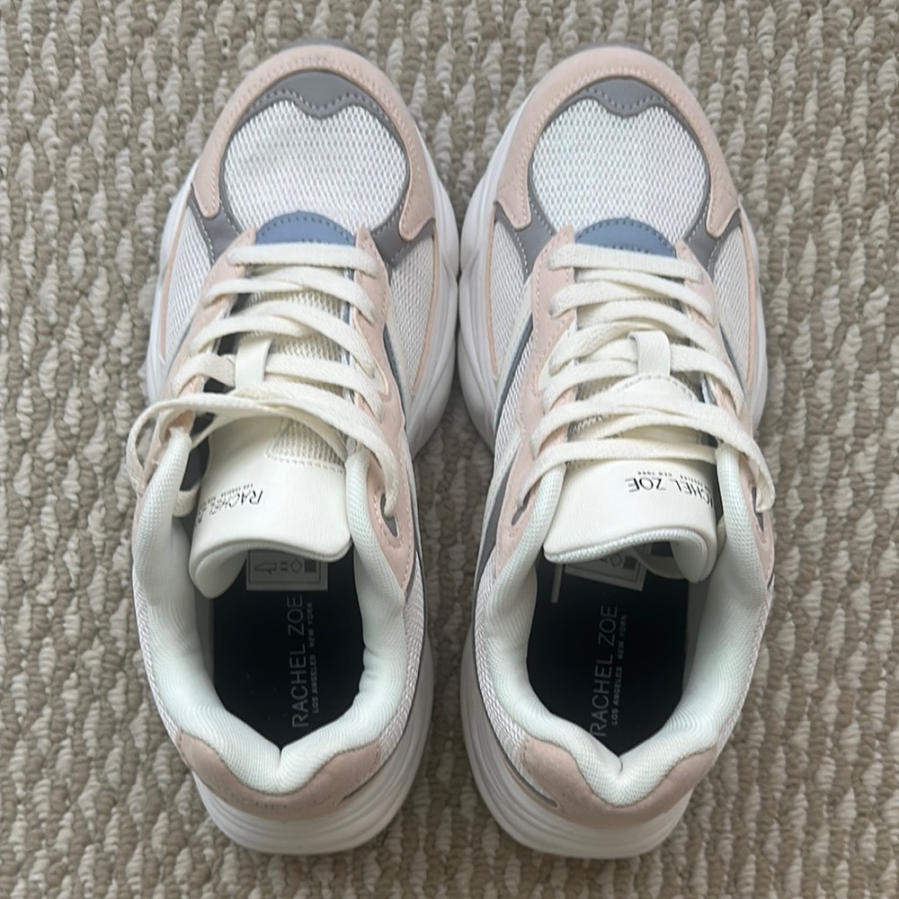 Rachel Zoe Cream and Pink Sneakers